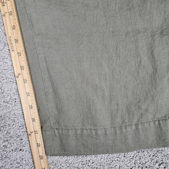 Everlane Pants Womens 10 Green Linen Way High Drape Pants Wide Leg Beach Summer - Picture 8 of 10